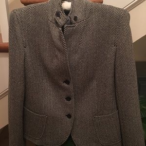 J.Crew Herringbone Black and White Blazer